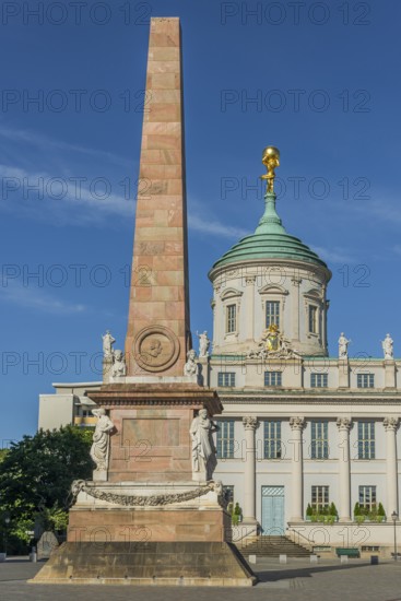The old town hall as a museum with an obelisk on the old market square, Potsdam