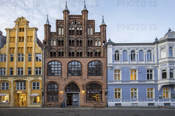 Houses in the historic old town of Stralsund, UNESCO World Heritage Site, Mecklenburg-Western Pomerania, Germany