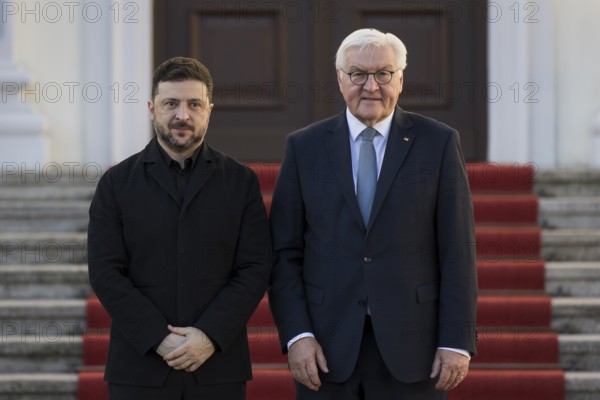 Volodymyr Selensky (President of Ukraine) and Frank-Walter Steinmeier (President of the Federal Republic of Germany) on arrival at Bellevue Palace, 15 December 2025