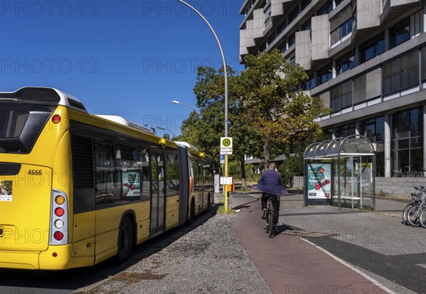 BVG public bus stops at Ernst Reuter Platz in Berlin-Charlottenburg, Germany