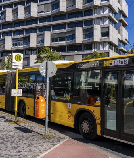 BVG public bus stops at Ernst Reuter Platz in Berlin-Charlottenburg, Germany
