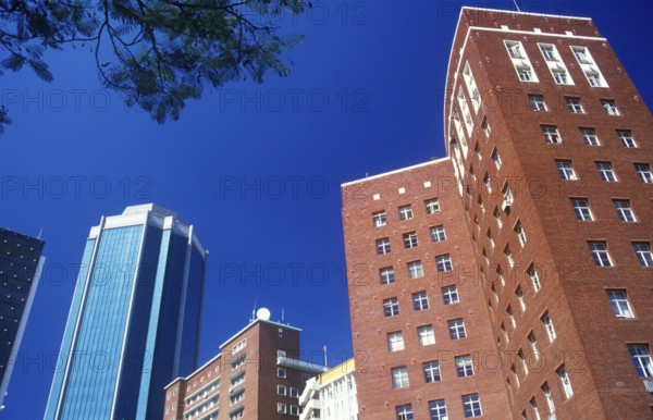 Skyscrapers in the city center of Harare, Zimbabwe, Africa, June 2000, vintage, retro, old, historic