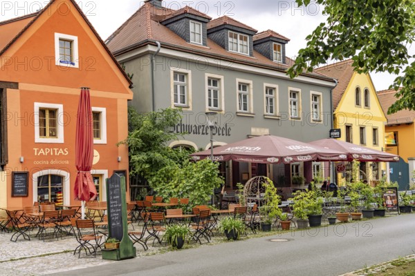 Restaurants in the street Altkötzschenbroda, Kötzschenbroda, Radebeul, Saxony, Germany