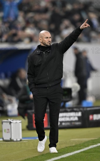 Goal cheers coach Christian Ilzer TSG 1899 Hoffenheim gesture PreZero Arena, Sinsheim, Baden-Württemberg, Germany