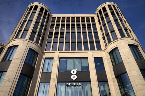 Exterior view of Das Gerber shopping center, Logo, Stuttgart, Baden-Württemberg, Germany