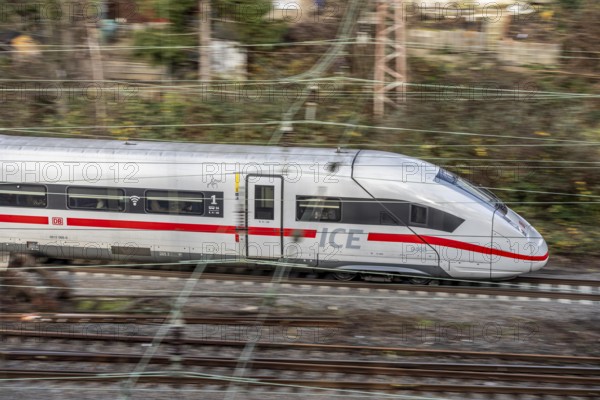 ICE on the route east, in front of Essen Central Station, long-distance traffic, North Rhine-Westphalia, Germany