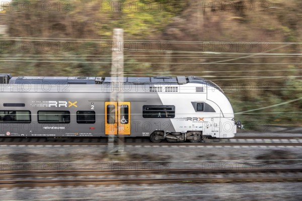 RRX, Rhein-Ruhr-Express, regional traffic, on the route east, in front of Essen main station, regional transport North Rhine-Westphalia, Germany