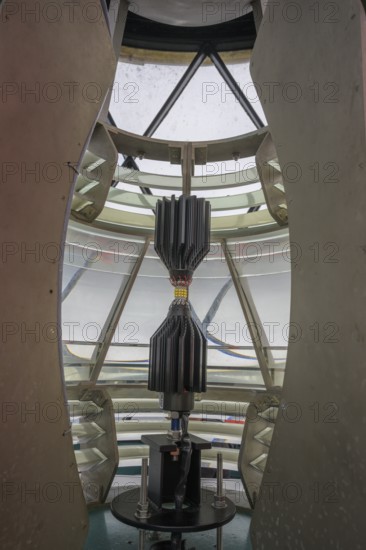 Modern lighthouse with LED technology in Fanad Head Lighthouse, Fanad, County Donegal, Ireland