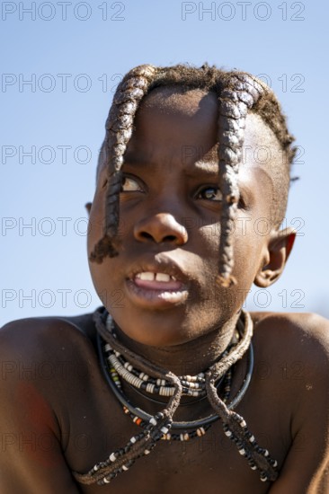 Portrait, Himba children, traditional Himba village, Kaokoveld, Kunene, Namibia