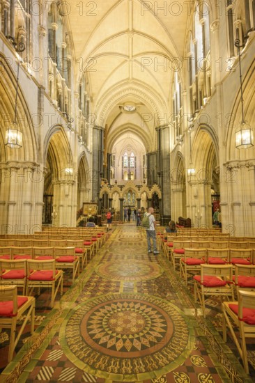 Christchurch Cathedral interior view with floor mosaic, Dublin, County Dublin, Ireland