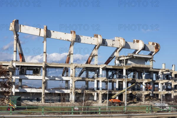 Washington, DC - Demolition of RFK Stadium. The stadium hosted baseball, football, soccer, and other events from 1961 to 2019. It will be replaced by a $3.7 billion stadium for the National Football League's Washington Commanders