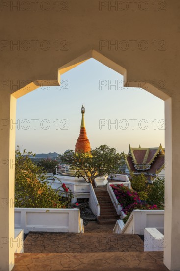 Wat Khao Chong Krachok, sunset, Prachuap Khiri Khan, Prachuap Khiri Khan Province, Central Thailand, Thailand