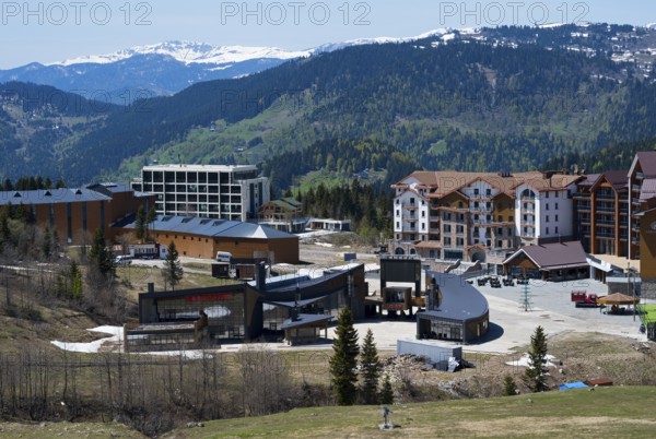 A modern resort in the mountains with a breathtaking view of the surrounding hills, ski resort, Goderdzi, Ajara region, Adjara, autonomous republic, Georgia