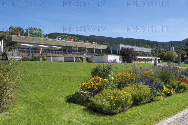 Spa garden mit Vitalwelt Monte Mare, town of Schliersee, Upper Bavaria, Bavaria, Germany