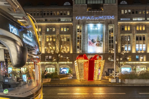 The KaDeWe, department store of the West on Tauentzienstraße in Christmas light decoration, Berlin, Germany
