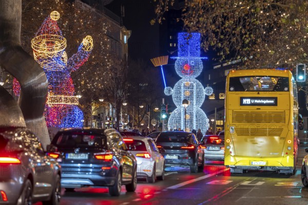 Christmas decoration, light decoration, in Berlin, Tauentzienstraße, Germany