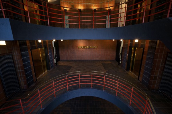 Interior view, staircase, round, Sprinkenhof office building, Free and Hanseatic City of Hamburg, Germany