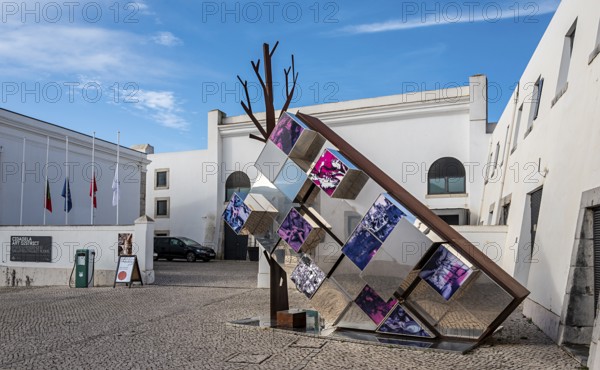 Courtyard of the Cidadele de Cascais Artists' Farm in Forte de Nossa Senhora da Luz de Cascais, Portugal