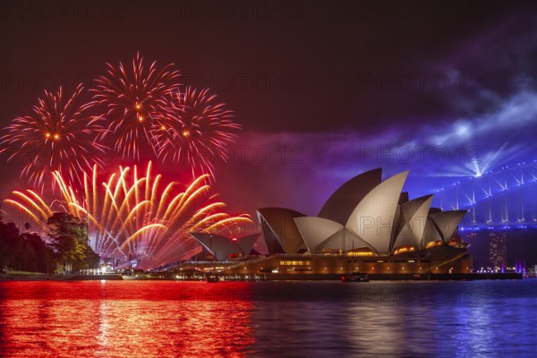 Sydney 2021 Australia Day fireworks in the harbor
