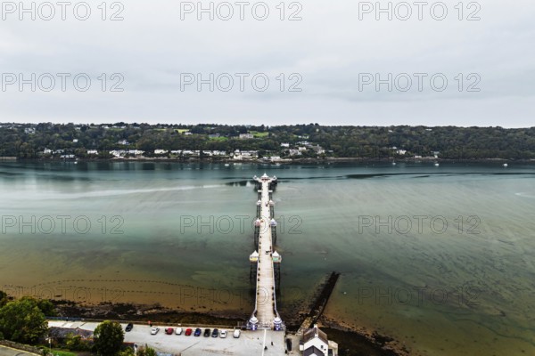 Garth Pier from a drone, Bangor, Wales, UK
