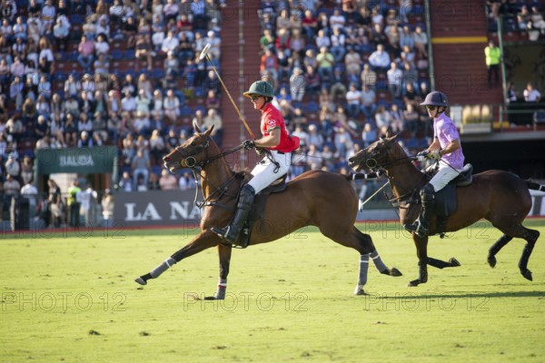 Scene at the 132nd Argentinean Open Polo Championship (Spanish 132nd Abierto Argentino de Polo de Palermo) in the Polo Stadium playing between La Irenita la Hache and La Ensenada in Buenos Aires, Argentina