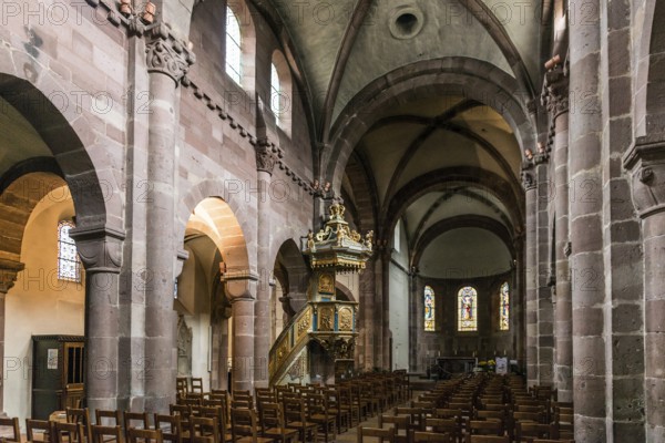 Interior view, Église Sainte-Foy, Sélestat, Schlettstadt, Alsace, Bas-Rhin Department, France