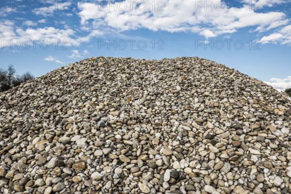 Gravel, gravel plant, gravel pit, near Breisach am Rhein, Breisgau, Baden-Württemberg, Germany