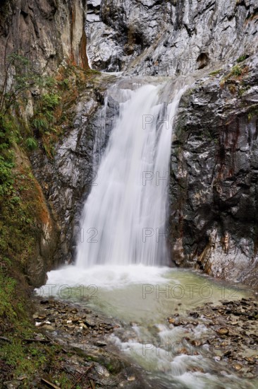 Waterfall in the Durnand Gorge, Les Valettes, Canton of Valais, Switzerland