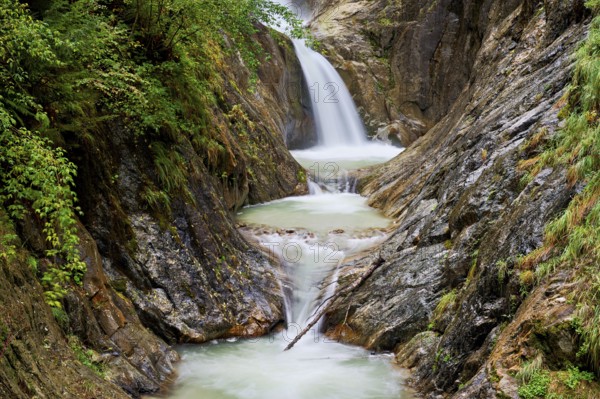 Waterfall in the Durnand Gorge, Les Valettes, Canton of Valais, Switzerland