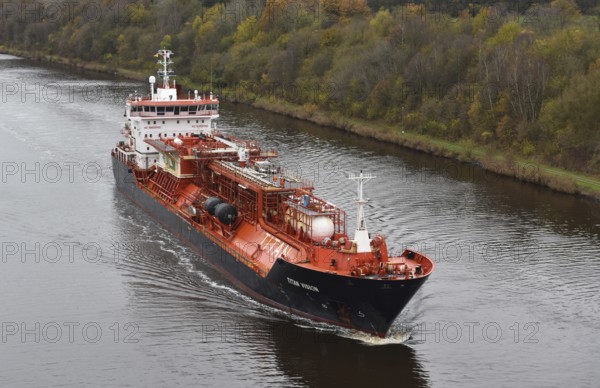 LNG tanker TITAN VISION sails in the Kiel Canal, NOK, Kiel Canal, Kiel Canal, Schleswig-Holstein, Germany