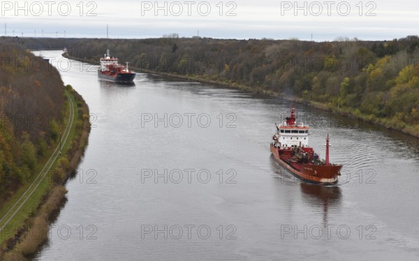 Tanker VARKAN EGE in the Kiel Canal, NOK, Kiel Canal, Kiel Canal, Schleswig-Holstein, Germany