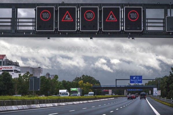 Electronic traffic control on the A9 motorway, Hof, Upper Franconia, Bavaria, Germany