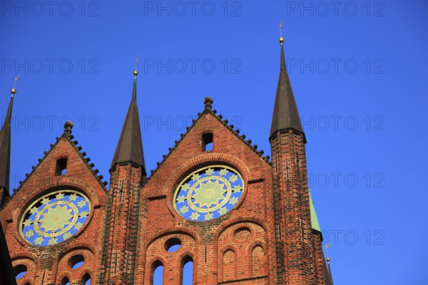 Town hall in the urban area of Altstadt, Stralsund, Hanseatic City of Stralsund, Vorpommern-Rügen district, Mecklenburg-Western Pomerania, Germany