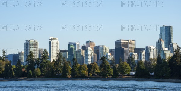 Skyline, city view with skyscrapers, Vancouver, British Columbia, Canada