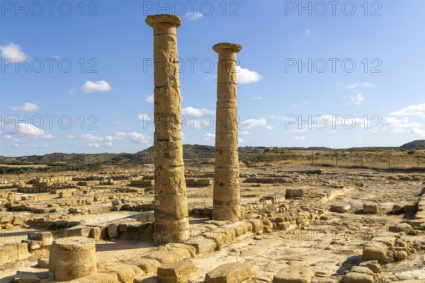 Yacimiento romano de los Bañales, Roman archaeological site of Los Banales, near Layana, Zaragoza province, Aragon, Spain