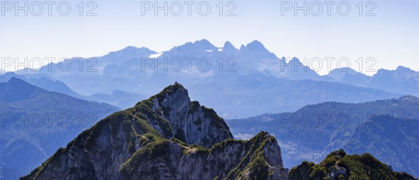 View from Rettenkogel to Bergwerkskogel and Dachstein, Postalm, Osterhorn Group, Salzkammergut, Province of Salzburg, Austria