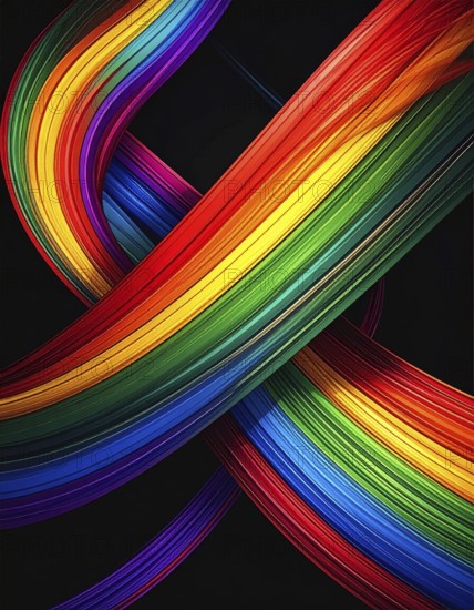 Abstract digital art featuring vibrant, intersecting neon lines creating a geometric pattern, Intersecting neon lines form a vibrant abstract geometric grid against a black background, Seamless looping illustration, colorful diagonal lines, creating a modern dynamic template background, vibrant colored lines and geometric forms for business or technology wallpaper, AI generated