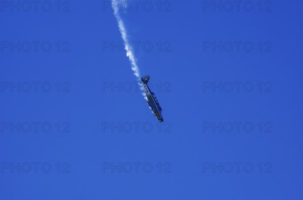 A Pilatus P-2 from Pilatus Flugzeugwerke AG with registration D-ETHN during a flight demonstration as part of an air show on Rossfeld in Metzingen-Glems, Baden-Württemberg, Germany, for editorial use only