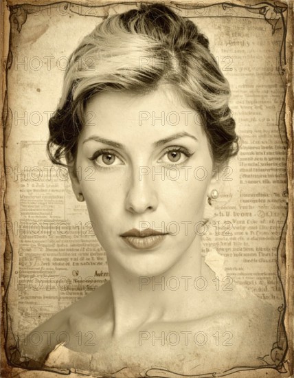 Grunge old public newspaper, texture background wallpaper illustration, vintage tattered yellow press news, AI generated