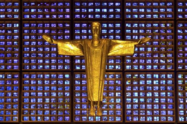 Kaiser Wilhelm Memorial Church, interior of the New Church with Resurrection Christ, Berlin, Germany