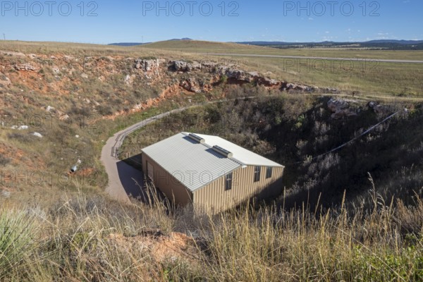 Beulah, Wyoming - The Vore Buffalo Jump, a sinkhole used by Plains Indians as a trap for bison from about 1550 through 1800. Archaeologists have uncovered thousands of bones, though only about 10 percent of the site has been excavated