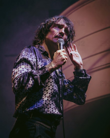 Singer Justin Hawkins from The Darkness live on Dreams On Toast Tour at Metropol Berlin on 10 October 2025