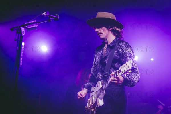 Singer Justin Hawkins from The Darkness live on Dreams On Toast Tour at Metropol Berlin on 10 October 2025