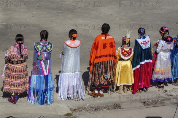Detroit, Michigan USA - 13 October 2025 - On Indigenous People's Day, Native American tribes held a Pow Wow in downtown Detroit. The city of Detroit (originally Waawiyatanong) recognizes the day as Indigenous People's Day, while the federal government observes it only as Columbus Day