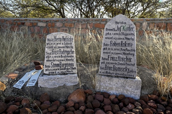 Graves at the German military cemetery at Waterberg, Otjozondjupa region, Namibia