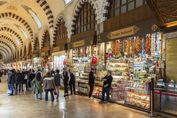 The Egyptian Bazaar Misir Çarsisi or Spice Bazaar in Eminönü, Istanbul, Turkey