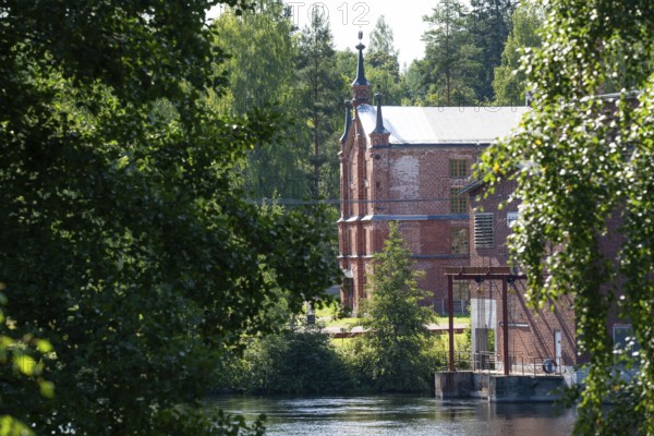 Brick factory building, former paper factory and mill for the production of groundwood pulp board, UNESCO World Heritage Site Verla Factory Village, Maailmanperintökohde Verlan puuhiomo ja pahvitehdas, Verla Rapids, Kymenlaakso, near Kouvola, Finland