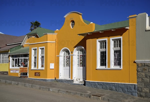 Colonial house facade in the Bergstraße, Lüderitz, Karas region, Namibia
