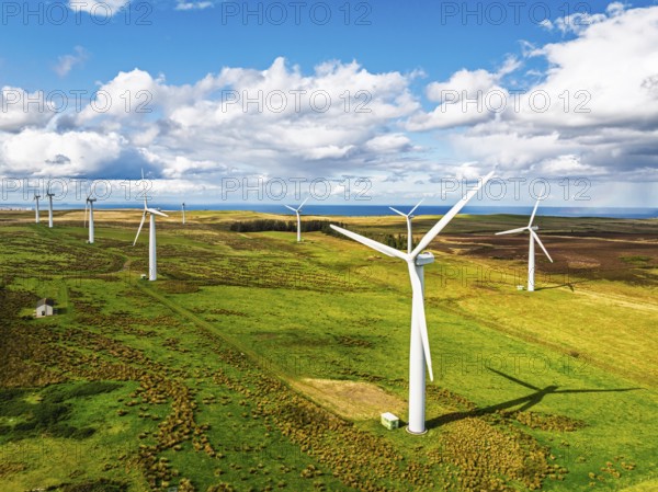 Wind Farm from a drone in southeast Scotland, UK