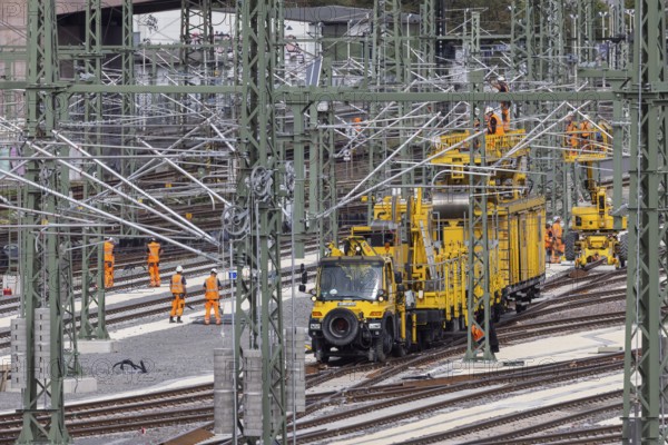 New Untertürkheim railway sidings. Train services are being reorganised as part of Stuttgart 21. Among other things, 33 sidings are being built. Stuttgart, Baden-Württemberg, Germany